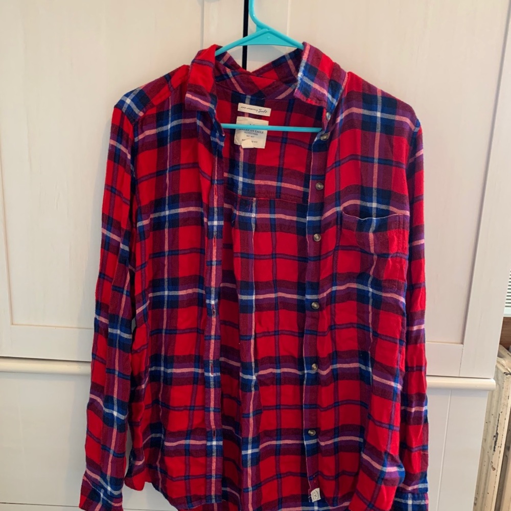 american eagle red plaid flannel